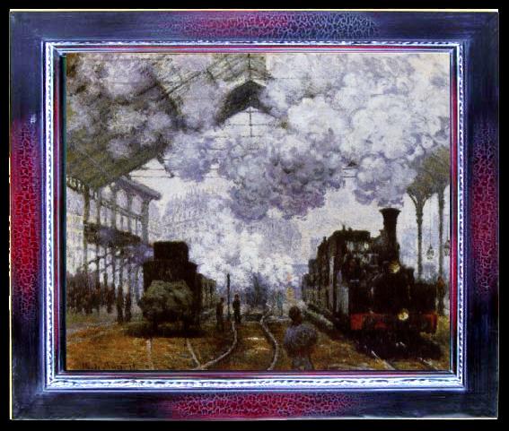 framed  Claude Monet The Gare Saint-Lazare Arrival of a Train, Ta047